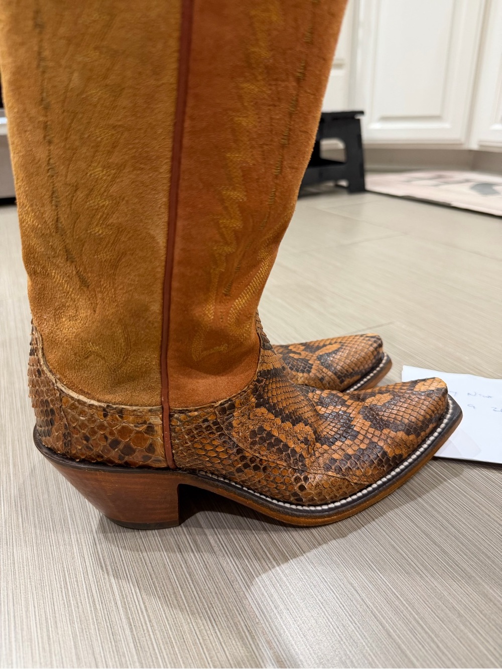 Lucchese Presley python boots. 7b. - Picture 2 of 8